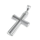 Sterling Silver Grooved Cross Pendant
