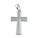 Sterling Silver Grooved Cross Pendant