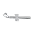 Sterling Silver Grooved Cross Pendant