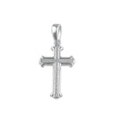 Sterling Silver Textured Gamma Cross Pendant