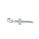 Sterling Silver Textured Gamma Cross Pendant