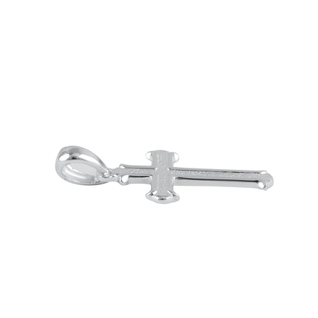 Sterling Silver Textured Gamma Cross Pendant