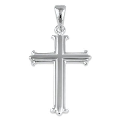 Sterling Silver Byzantium Floury Cross Pendant