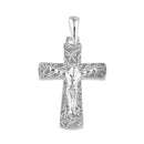 Sterling Silver Vine Crucifix Pendant