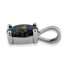 Sterling Silver Rainbow Lab Opal Oval Pendant