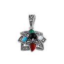 Sterling Silver Marcasite and Mixon Flower Pendant