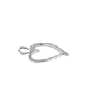 Sterling Silver Half Clear CZ Heart Pendant