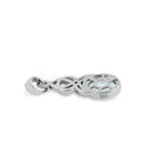 Sterling Silver White Lab Opal Celtic Twist and Oval Pendant