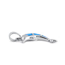 Sterling Silver Blue Lab Opal Bottlenose Dolphin Pendant