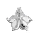 Sterling Silver Hand-Painted Hawaiian Flower Magenta Lime with  Clear CZ Pendant