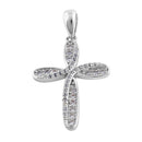 Sterling Silver Deluxe Cross  CZ Pendant