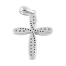 Sterling Silver Deluxe Cross  CZ Pendant