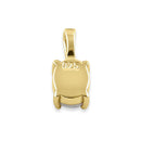 Sterling Silver Gold Plated White Lab Opal Oval Pendant