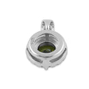 Sterling Silver Round Peridot CZ Halo Pendant
