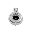 Sterling Silver Round Black CZ Halo Pendant