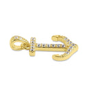 Sterling Silver Gold Plated Anchor Clear CZ Pendant