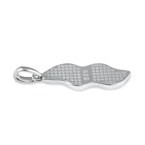Sterling Silver Blue Lab Opal Wave Pendant