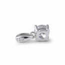 Sterling Silver 5mm Round Cut Basket Setting CZ Pendant