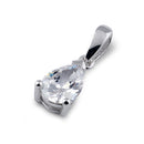 Sterling Silver 5X7mm Pear Cut CZ Pendant