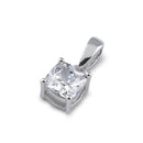 Sterling Silver 5X5mm Cushion Cut CZ Pendant