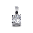 Sterling Silver 5X5mm Cushion Cut CZ Pendant
