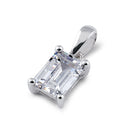 Sterling Silver 5X7mm Octagon Emerald Step Cut CZ Pendant