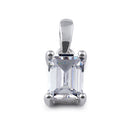 Sterling Silver 5X7mm Octagon Emerald Step Cut CZ Pendant