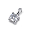 Sterling Silver 5mm Square Step Cut CZ Pendant