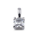 Sterling Silver 5mm Square Step Cut CZ Pendant