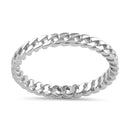 Sterling Silver Thin Trendy Chain Band Ring