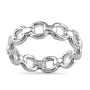 Sterling Silver Thick Trendy Chain Band Ring