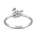 Sterling Silver Swan CZ Ring
