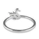 Sterling Silver Swan CZ Ring