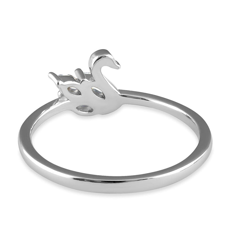 Sterling Silver Swan CZ Ring
