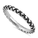 Sterling Silver Diamond Pattern Stackable Ring