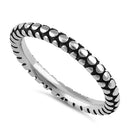 Sterling Silver Round Pattern Stackable Ring