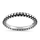 Sterling Silver Round Pattern Stackable Ring
