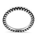Sterling Silver Round Pattern Stackable Ring