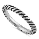 Sterling Silver Line Pattern Stackable Ring