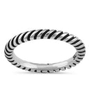 Sterling Silver Line Pattern Stackable Ring