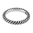 Sterling Silver Line Pattern Stackable Ring