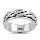 Sterling Silver 6MM Knot Spinner Ring