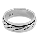 Sterling Silver 6MM Knot Spinner Ring