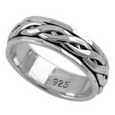 Sterling Silver 6MM Knot Spinner Ring