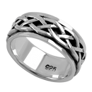 Sterling Silver 8MM Knot Spinner Ring