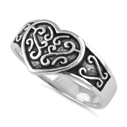 Sterling Silver Filigree Heart Ring