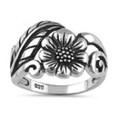 Sterling Silver Sun Flower Ring