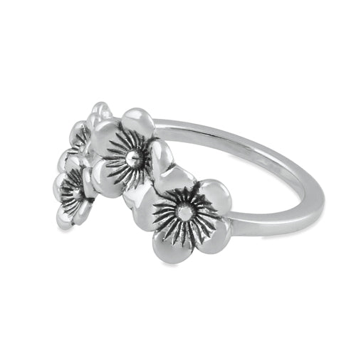 Sterling Silver Flowers Ring