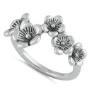 Sterling Silver Flowers Ring