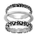 Sterling Silver 3 Set Bali Design Ring